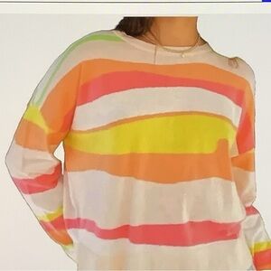 WISPR by Brodie "Sunset Victory" Abstract Cotton Silk blend Oversized Sweater S
